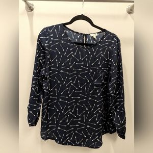NWOT Navy Long Sleeve Top/Blouse - Size L